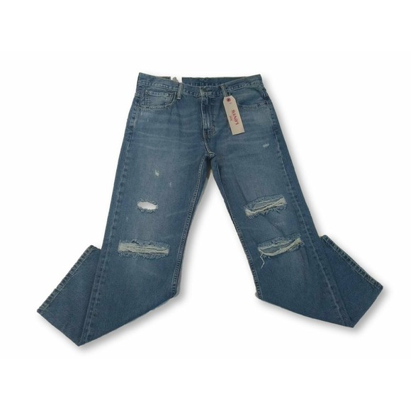 LEVI'S 569 LOOSE STRAIGHT DESTRUCTION JEANS MENS SIZE 32X32 ZIP FLY NEW NWT